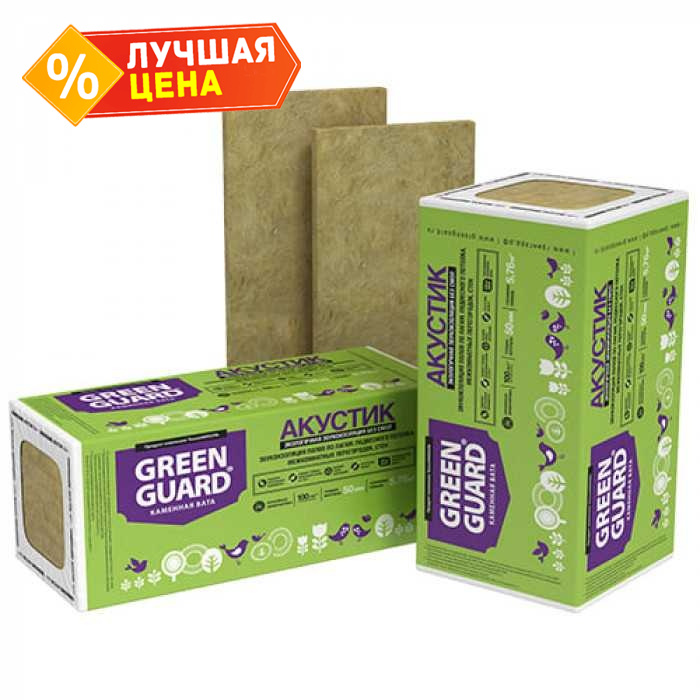 Базальтовая вата GreenGuard Акустик 75х600х1200